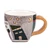 Ceramic mug, 'Starry Urbanism' - Cityscape-Themed Whimsical Green and Grey Ceramic Mug
