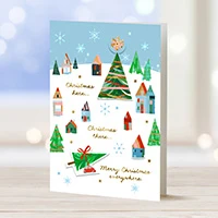 Holiday greeting cards, 'Christmas Everywhere' (set of 12) - Merry Christmas Holiday Scene Greeting Cards (Set of 12)