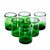 Gafas de jugo tiradas a mano (juego de 6) - Vasos para jugo soplados a mano en color verde degradado (juego de 6)