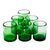 Gafas de jugo tiradas a mano (juego de 6) - Vasos para jugo soplados a mano en color verde degradado (juego de 6)