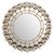 Mohena wood wall mirror, 'Peruvian Lily' - Antiqued Round Mohena Wood Wall Mirror from Peru
