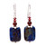 Lapis lazuli and garnet dangle earrings, 'Romantic Blueberry' - Lapis Lazuli and Garnet Dangle Earrings from Thailand thumbail
