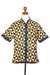 Men's batik cotton shirt, 'Bold and Confident' - Triangle Motif Men's Batik Cotton Shirt from Bali
