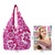 Cotton hobo shoulder bag, 'Pink Wilderness' - Cotton hobo shoulder bag