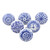 Ceramic knobs, 'Blue Imagination' (set of 6) - Set of 6 Handcrafted Blue Ceramic Knobs with Unique Patterns