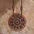 Ceramic pendant necklace, 'Flower of Vitality' - Handmade Floral Ceramic Pendant Necklace in Black and Brown