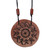 Ceramic pendant necklace, 'Flower of Vitality' - Handmade Floral Ceramic Pendant Necklace in Black and Brown