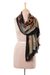 Wool shawl, 'Modern Serenity' - Modern Floral Printed Wool Shawl from India