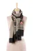 Wool shawl, 'Modern Serenity' - Modern Floral Printed Wool Shawl from India