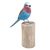 Wood statuette, 'The Eastern Bluebird' - Hand-Carved and Hand-Painted Teak & Suar Wood Bird Statuette