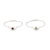 Anillos de piedra individual de granate y peridot (conjunto de 2) - Juego de 2 anillos modernos de piedra única con granate y peridoto