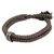 Silver flower bracelet, 'Smokey Rose' - Hill Tribe Rose Clasp on Handcrafted Grey Wristband Bracelet