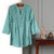 Embroidered cotton long tunic, 'Long Lines in Teal' - Spring Hand-Embroidered Sea Green Cotton Tunic from India