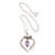 Amethyst pendant necklace, 'Valentine Rose' - Four Carat Pear Cut Amethyst and Silver Necklace