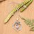 Amethyst pendant necklace, 'Valentine Rose' - Four Carat Pear Cut Amethyst and Silver Necklace