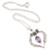 Amethyst pendant necklace, 'Valentine Rose' - Four Carat Pear Cut Amethyst and Silver Necklace
