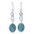 Blue topaz dangle earrings, 'Asterism in Blue' - Reconstituted Turquoise and Blue Topaz Dangle Earrings