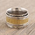 Multi-metal meditation spinner ring, 'Spinning Allure' - Sterling Silver and Brass Meditation Spinner Ring from India