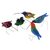 Wood ornaments, 'Natural Hummingbirds' (set of 5) - Set of 5 Pine Wood Hummingbird Ornaments in Colorful Tones