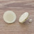 Art glass button earrings, 'Vanilla Cream' - Cast Ivory Glass Button Earrings