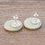 Art glass button earrings, 'Vanilla Cream' - Cast Ivory Glass Button Earrings