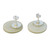 Art glass button earrings, 'Vanilla Cream' - Cast Ivory Glass Button Earrings