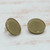 Recycled fused glass button earrings, 'Army Green' - Recycled Fused Glass Button Earrings in Army Green