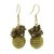 Tiger's eye and golden grass dangle earrings, 'Warmth' - Hand Crafted Brazilian Golden Grass and Tiger's Eye Earrings