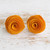 Wood button earrings, 'Honey Beauty' - Rose-Themed Honey Eucalyptus Wood Button Earrings