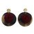 Pendientes colgantes de cuerno y madera con detalles dorados - Pendientes colgantes de madera y cuerno con detalles florales dorados de Brasil
