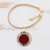 Pulsera de amada de madera y hueso de oro - Pulsera con dije de flor de rosa de cuerno y madera con detalles en dorado y círculo