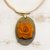 Collar colgante de madera y cuerno - Collar con colgante de flor de cuerno y madera ovalada de Brasil