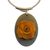 Collar colgante de madera y cuerno - Collar con colgante de flor de cuerno y madera ovalada de Brasil