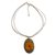 Collar colgante de madera y cuerno - Collar con colgante de flor de cuerno y madera ovalada de Brasil