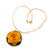 Gold-accented wood and horn pendant necklace, 'Marigold Floral Splendor' - Gold-Accented Wood & Horn Handmade Floral Pendant Necklace