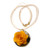 Gold-accented wood and horn pendant necklace, 'Marigold Floral Splendor' - Gold-Accented Wood & Horn Handmade Floral Pendant Necklace