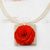 Wood and horn pendant necklace, 'Intricate Elegance' - Eucalyptus Wood and Horn Rose Flower Pendant Necklace