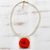 Wood and horn pendant necklace, 'Intricate Elegance' - Eucalyptus Wood and Horn Rose Flower Pendant Necklace