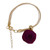 Gold-accented wood and horn pendant bracelet, 'Rose Felicity' - Handmade Wood & Horn Rose Pendant Bracelet with Gold Accent