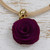 Gold-accented wood and horn pendant bracelet, 'Rose Felicity' - Handmade Wood & Horn Rose Pendant Bracelet with Gold Accent