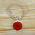 Collar colgante de madera y cuerno - Collar con colgante de rosa naranja de madera y cuerno tallado a mano
