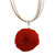 Collar colgante de madera y cuerno - Collar con colgante de rosa naranja de madera y cuerno tallado a mano