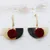 Eucalyptus and ox horn dangle earrings, 'Dramatic Rose' - Handcrafted Red Eucalyptus Rose and Ox Horn Dangle Earrings