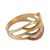 Anillo de cóctel de oro - Anillo de cóctel con motivo de olas en oro de 10 quilates de Brasil