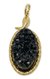 Brazilian drusy agate pendant, 'Black Amazon Serpent' - Gold Plated Drusy Snake Pendant