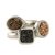 Brazilian drusy agate stacking rings, 'Samba Glitz' (set of 3) - Unique Rhodium Plated Multi-Stone Drusy Rings (Set of 3)