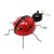 Steel figurine, 'Charming Lady Bug' - Handcrafted Steel Lady Bug Decorative Figurine from Bali