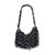 Soda pop-top shoulder bag, 'Shimmery Night' - Black Crochet Recycled Poptop Shoulder Bag from Brazil 
