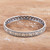 Sterling silver bangle bracelet, 'Spring Beauty' - Polished Flower-Themed Sterling Silver Bangle Bracelet