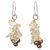 Cultured pearl and citrine cluster earrings, 'Afternoon Light' - Thai Beaded Citrine and Pearl Earrings
